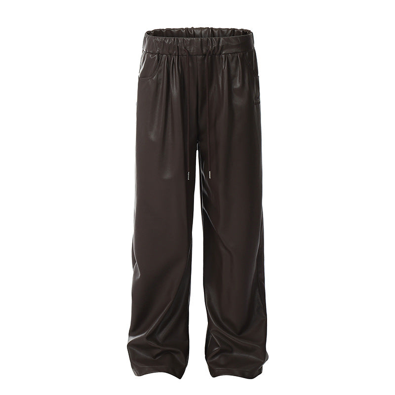 PU Leather With Drawstring Pants