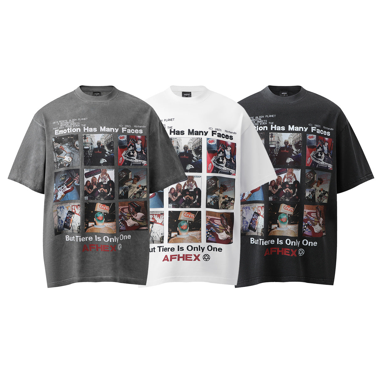 Graphic Print Washed Oversize Short Sleeve T-Shirt