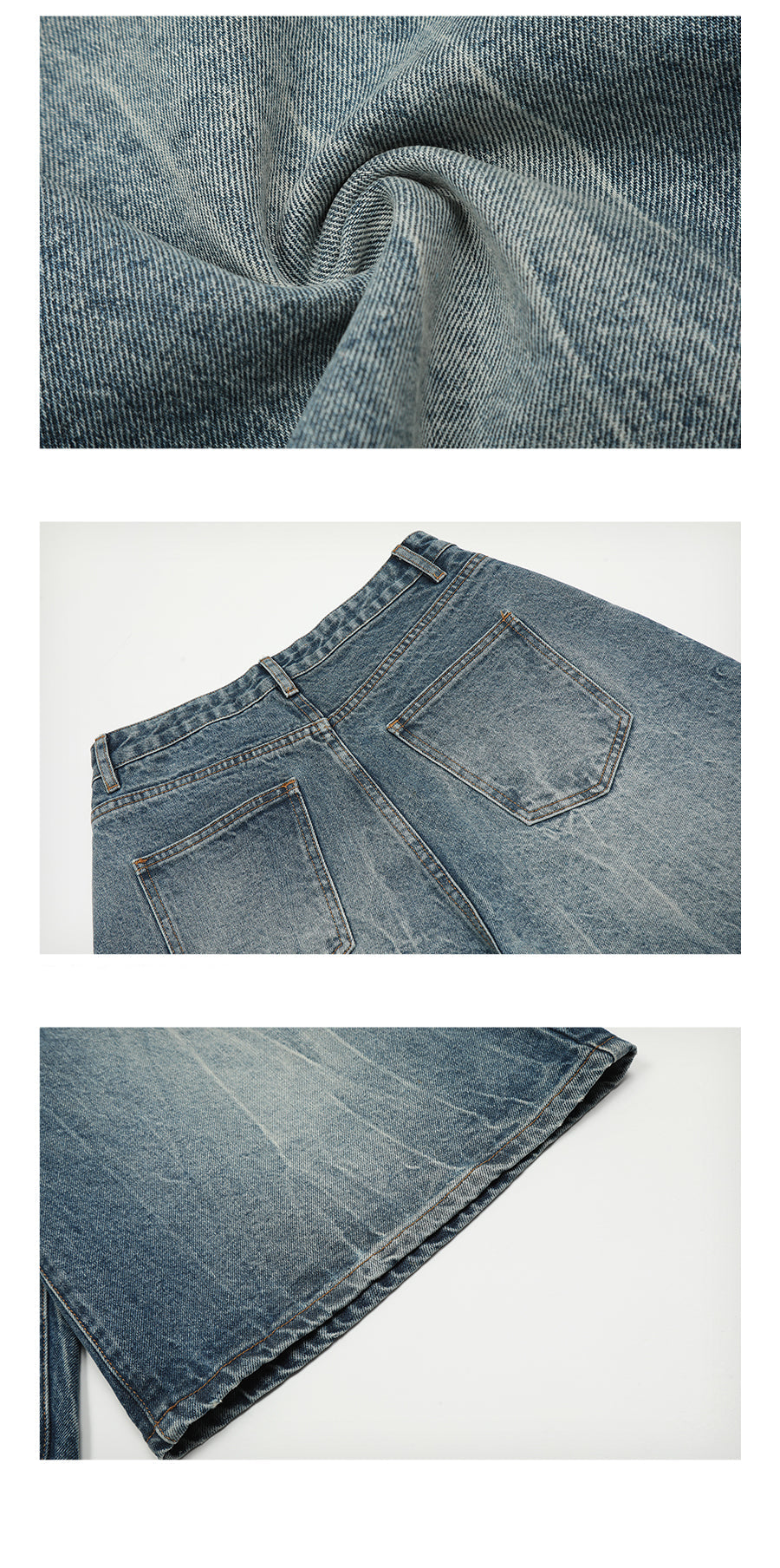 Pantalones cortos vaqueros holgados y desgastados