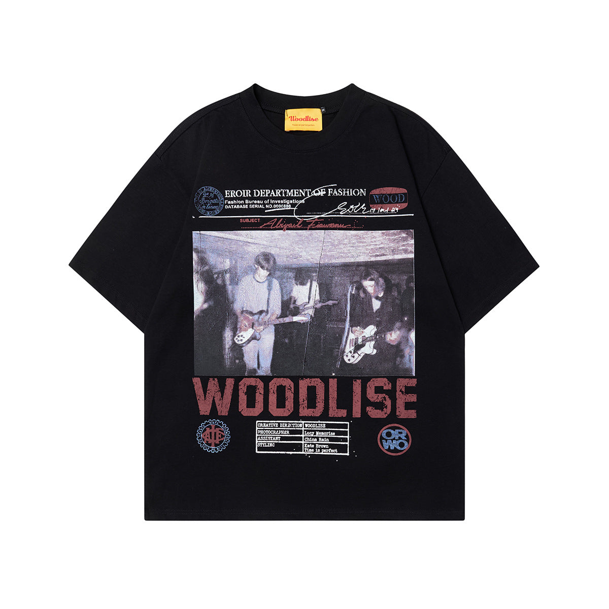 Band Print Oversize Short Sleeve T-Shirt
