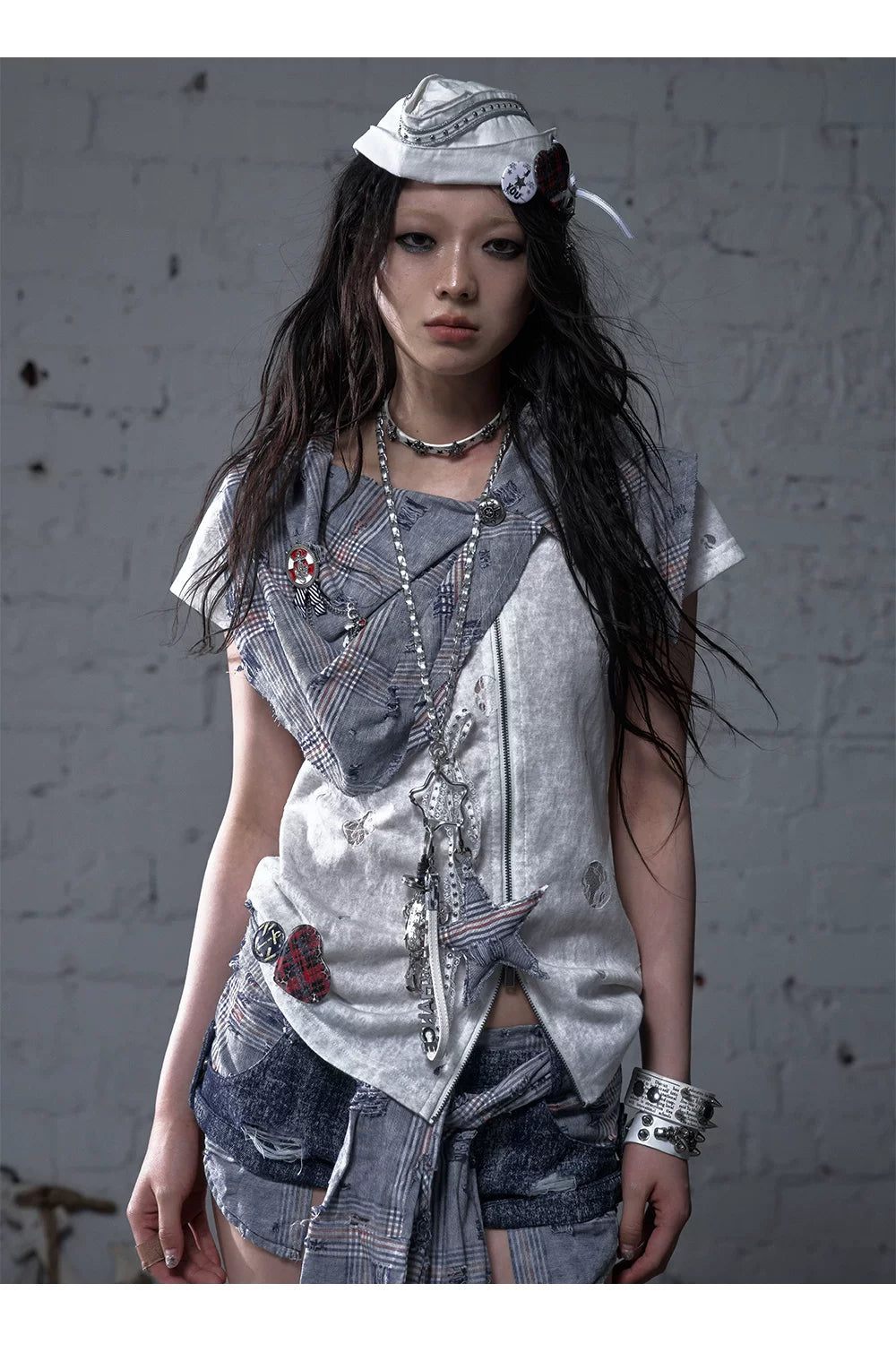 Rhinestone Star Lace Multi-Use Chain Necklace