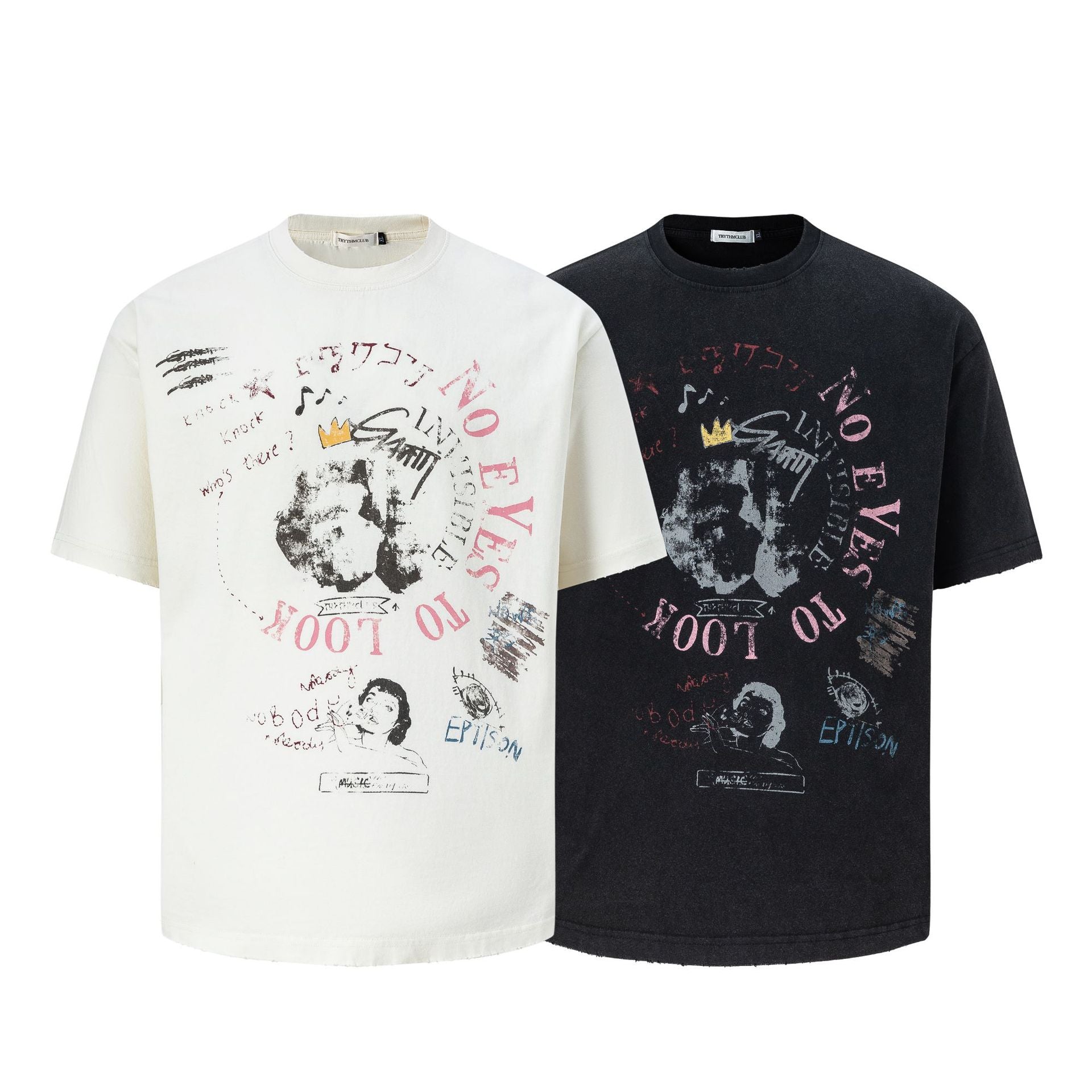 Abstract Print Oversize Short Sleeve T-Shirt