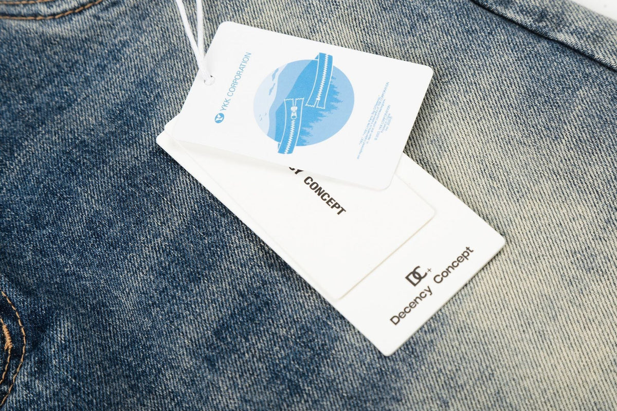Washed Whiskers Lightning Wide Leg Denim Jeans