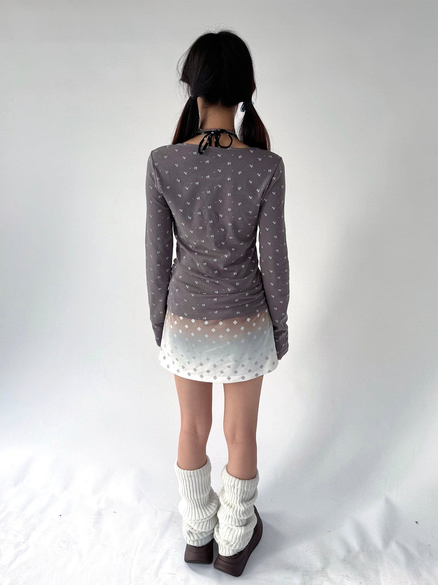 Graphic Print A-Line Short Skirt