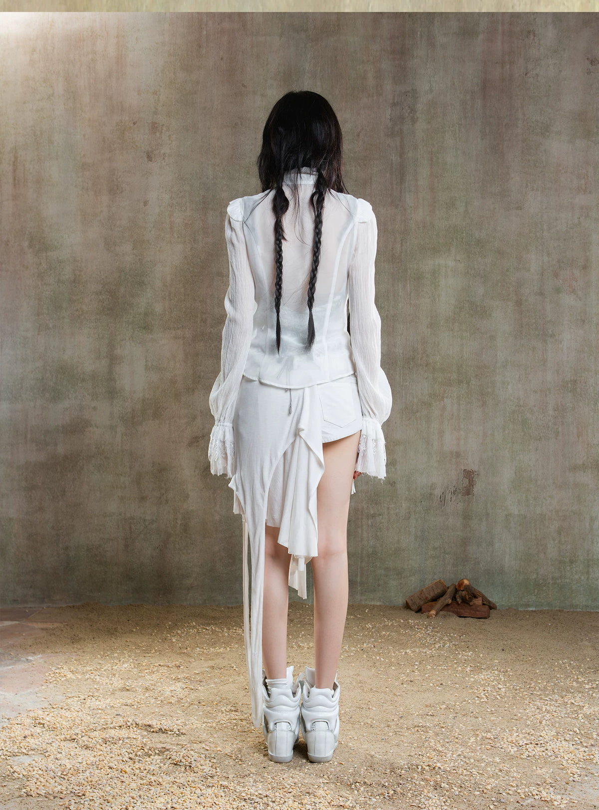 Sheer Chiffon Gothic Court Style Blouse