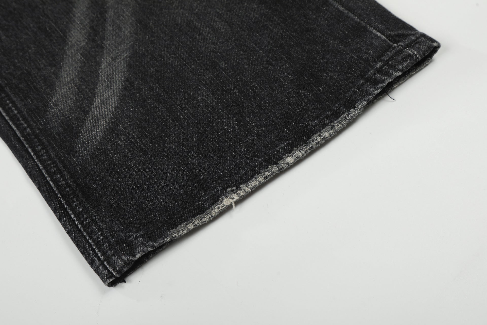 Wash Whisker Wide Leg Denim Jeans