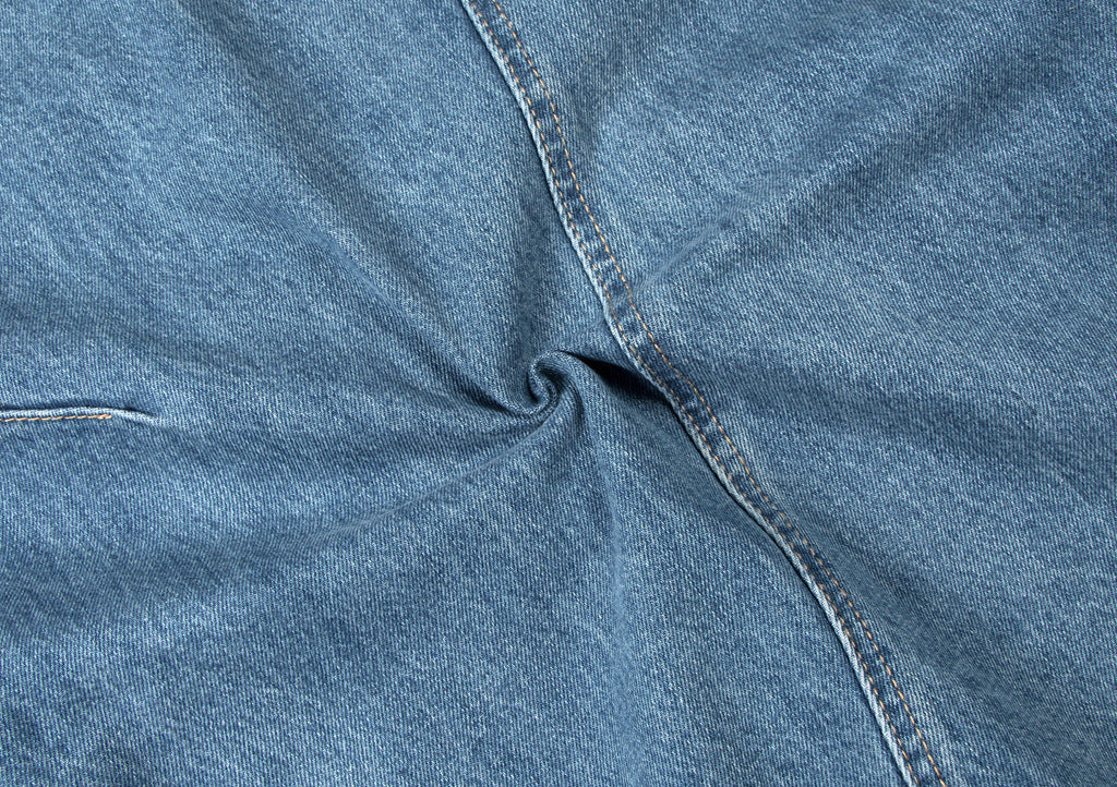 Washed Panel Design Wide Leg Denim Jeans
