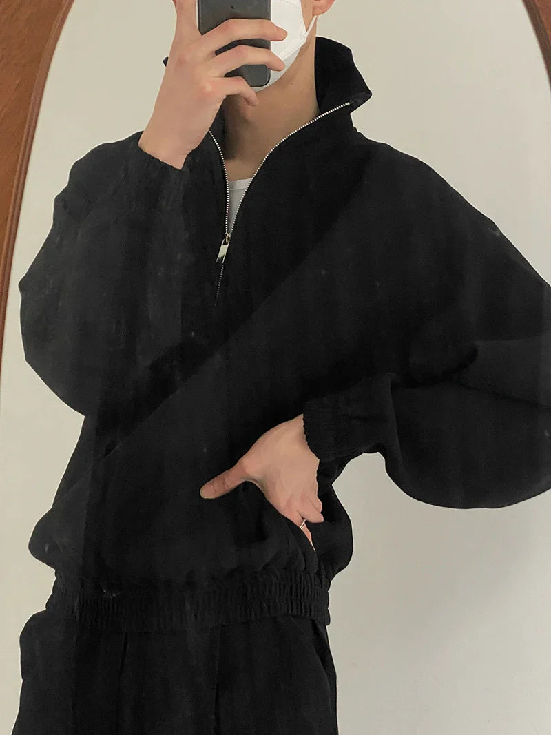 Half Zipper Stand Collar Sweatshirt