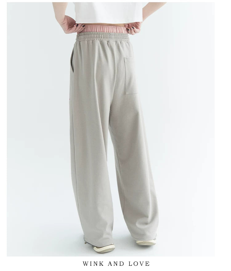 Double Waist Casual Straight Sweatpants
