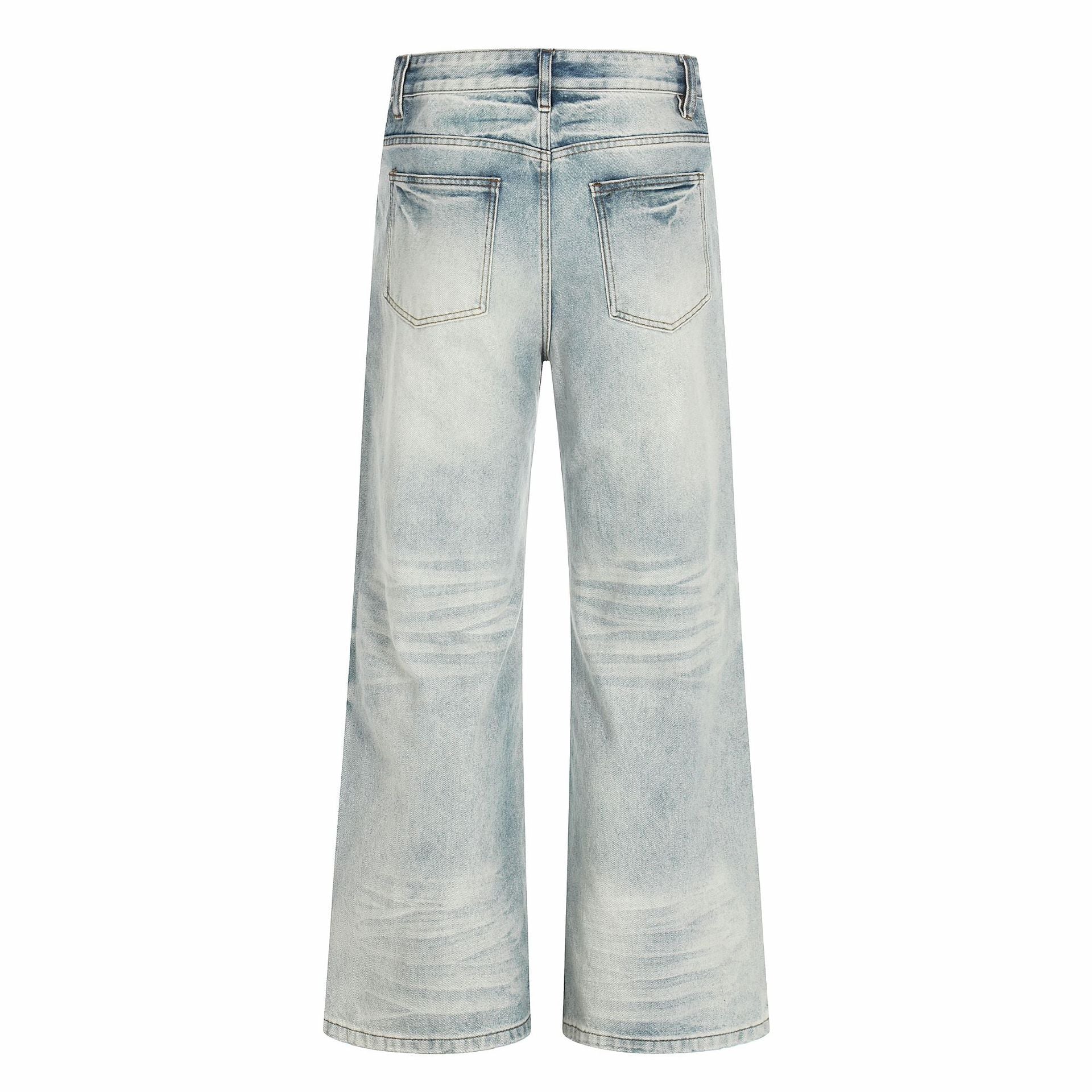 Washed Whiskers Flare Denim Jeans