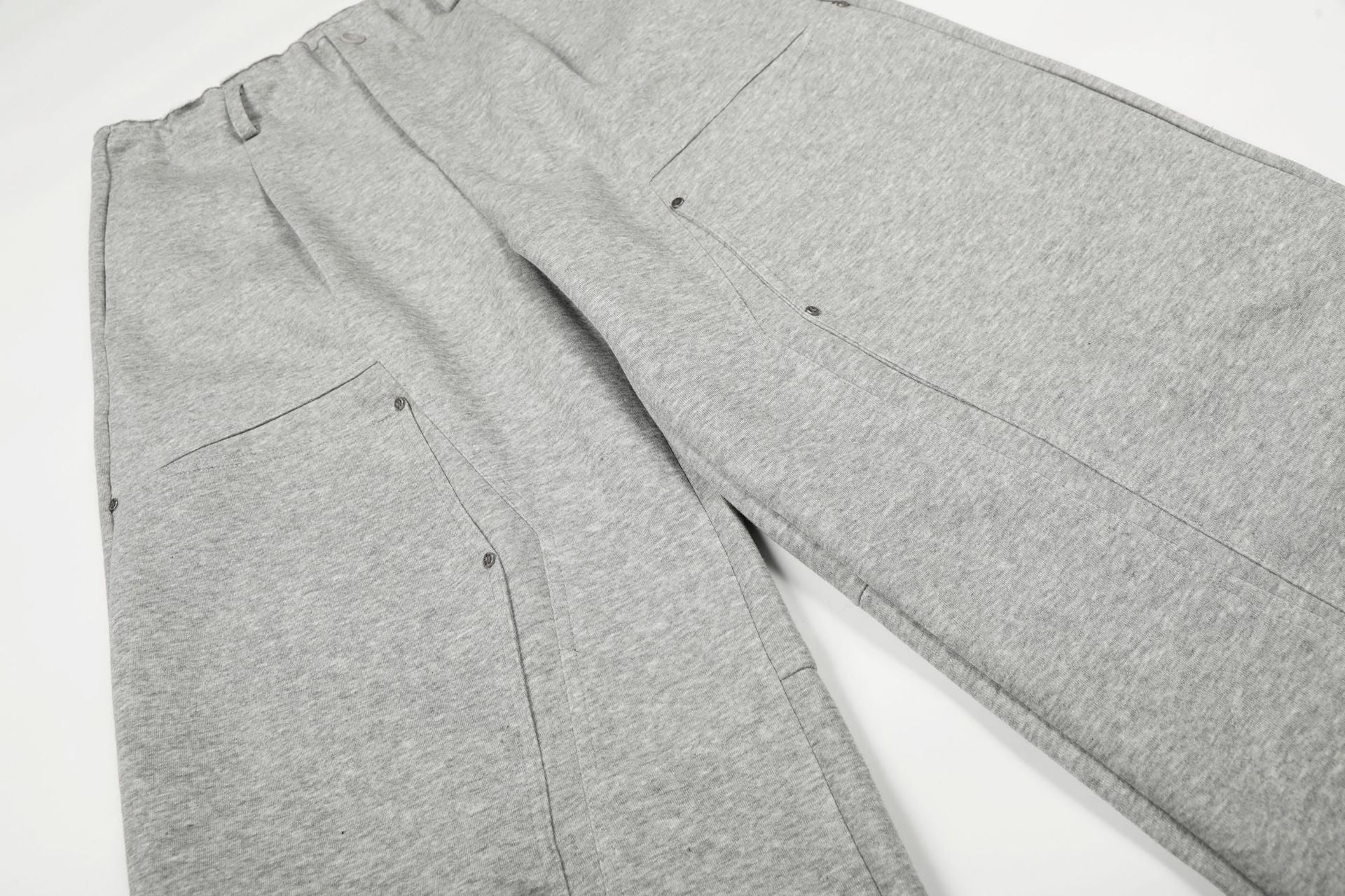 Deconstruction Irregular Curved Seam Wide Leg Sweatpants