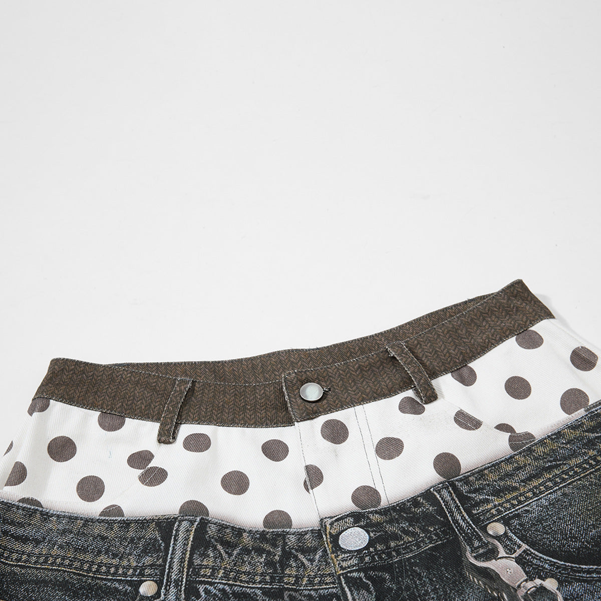 Away End Double-Waist Denim Shorts