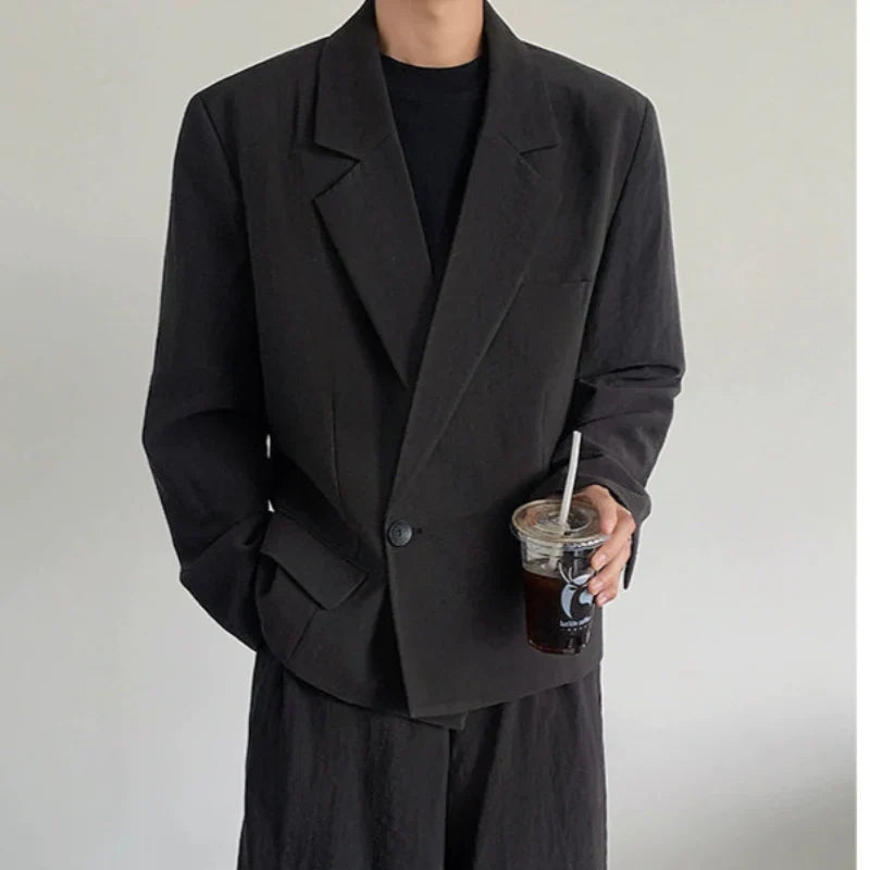 Button Closure Design Jacket & Plain Short Setup