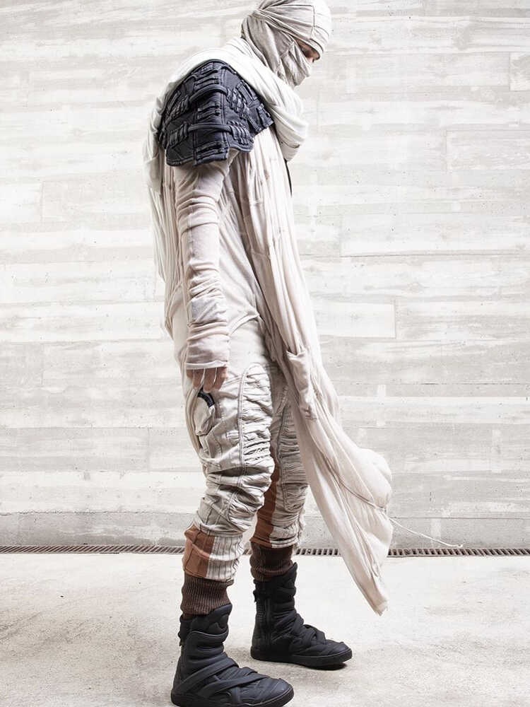 Layered Design Hooded Long Sleeve Shirt