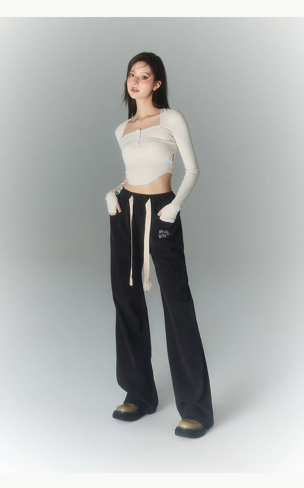 High Waist Sporty Straight Sweatpants