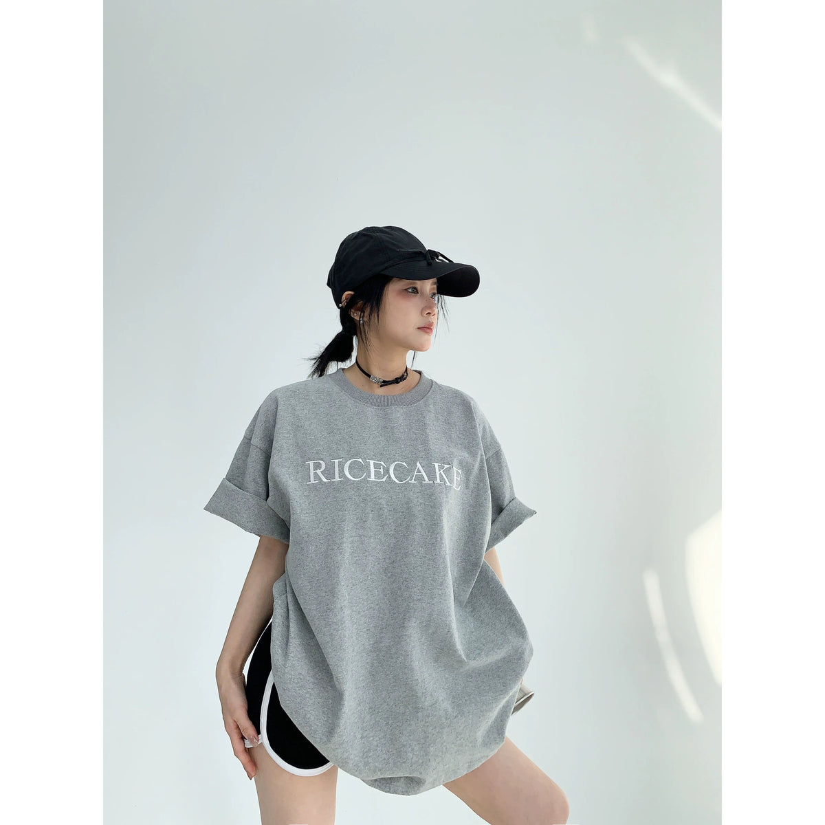 Oversized Flower Print Short Sleeve T-Shirt