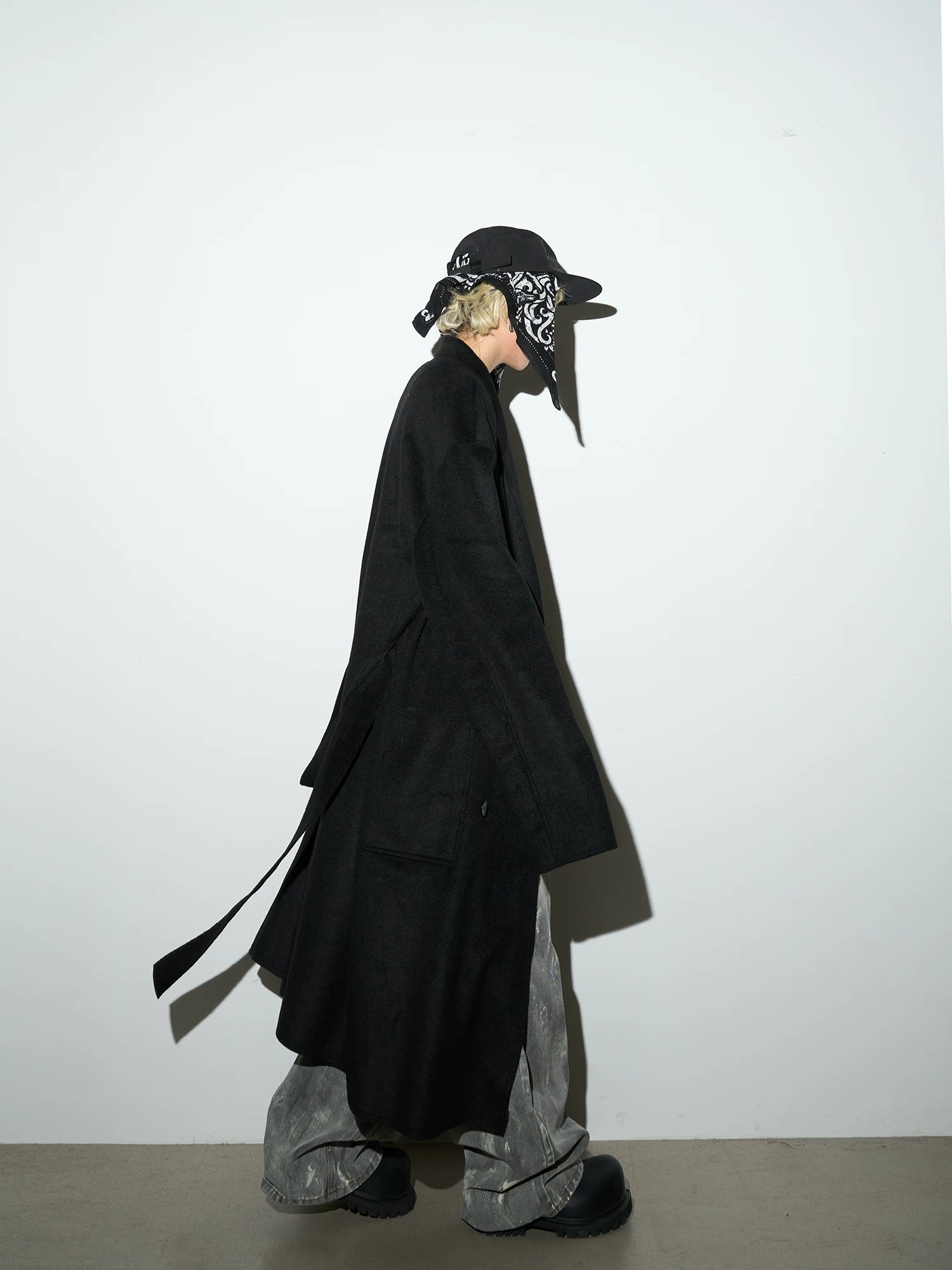 Double Breasted Belted Long Length Coat