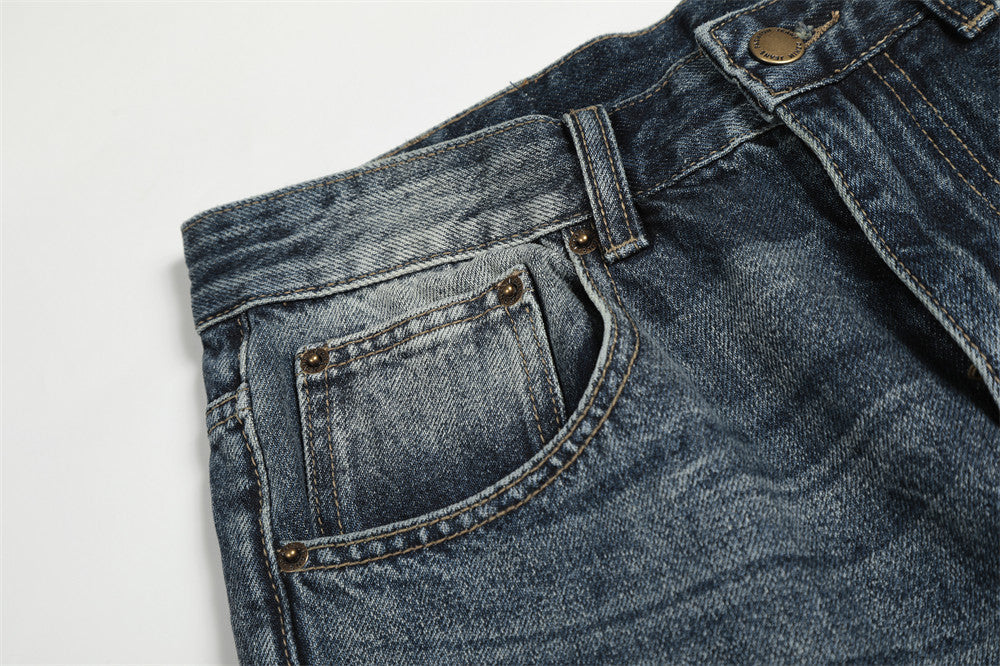 Faded Gradient Wide-Leg Denim Jeans