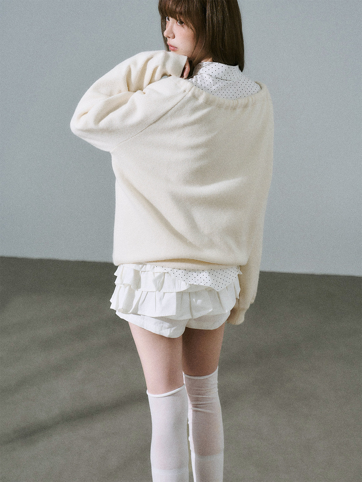 Flower Applique Drawstring Detail Sweatshirt
