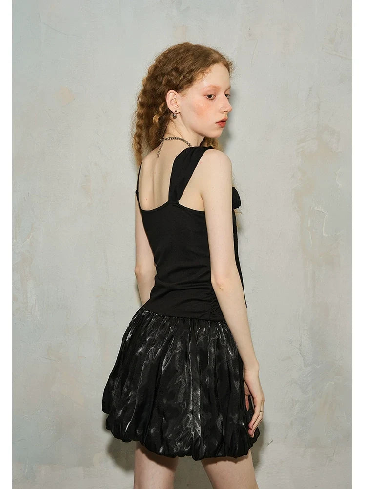 Rose Design A-Line Fluffy Tassel Slim Fit Dress