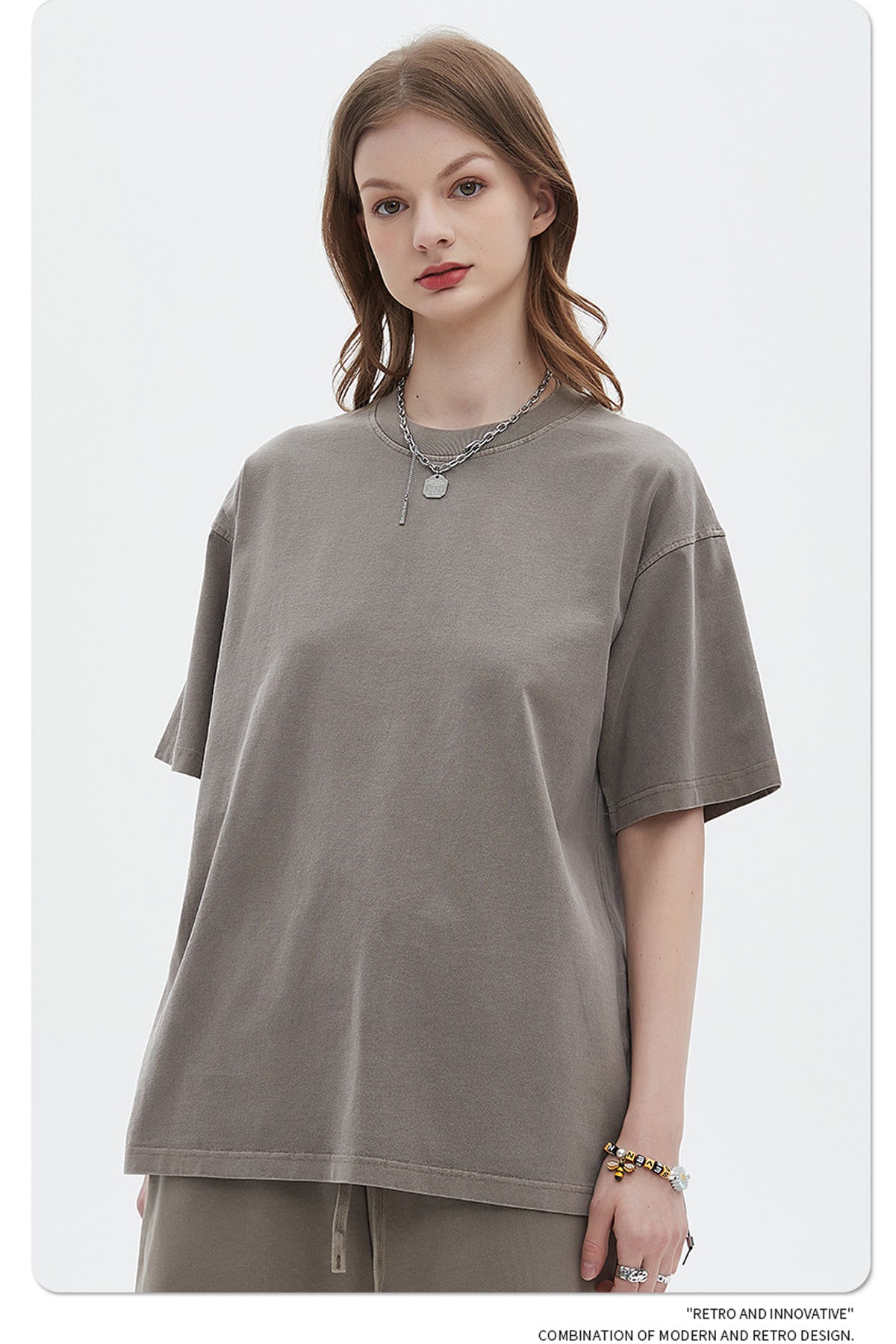 Oversize Washed Short-sleeve-T-shirt & Washed Short Sweatpants Setup