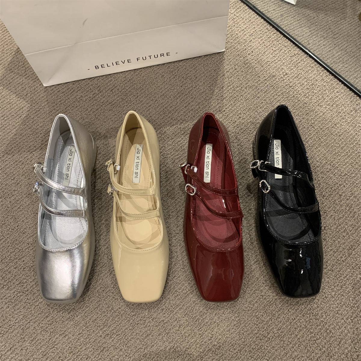 Red Mary Patent Leather Shoes