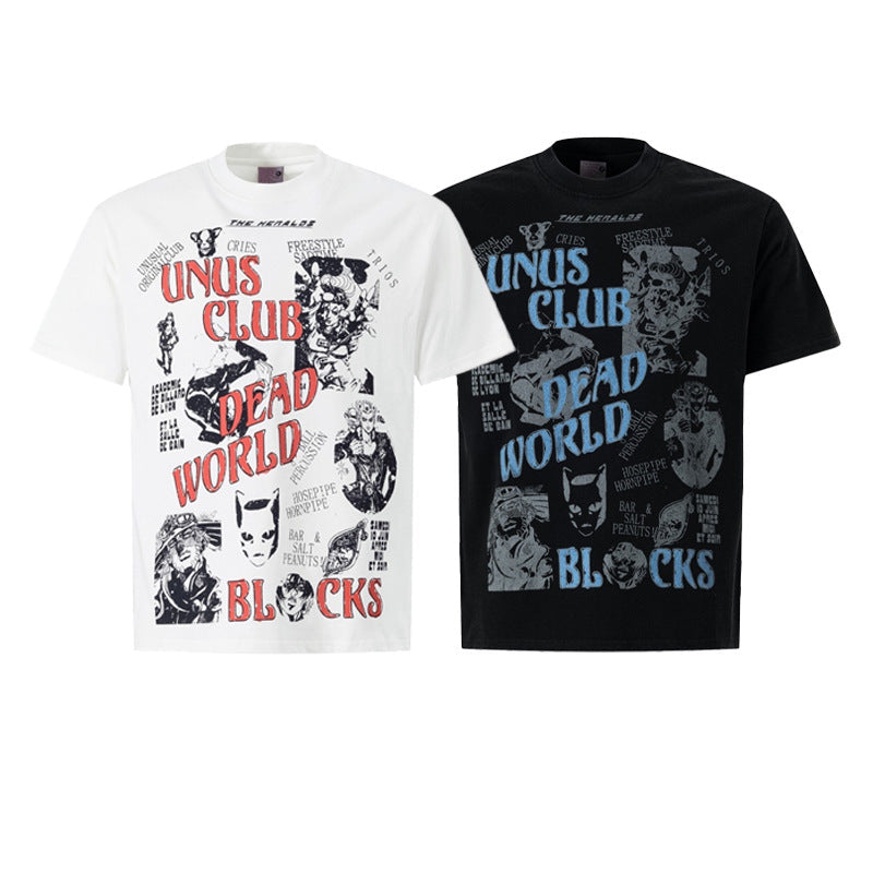 Comic Letter Graphic Short Sleeve T-Shirt