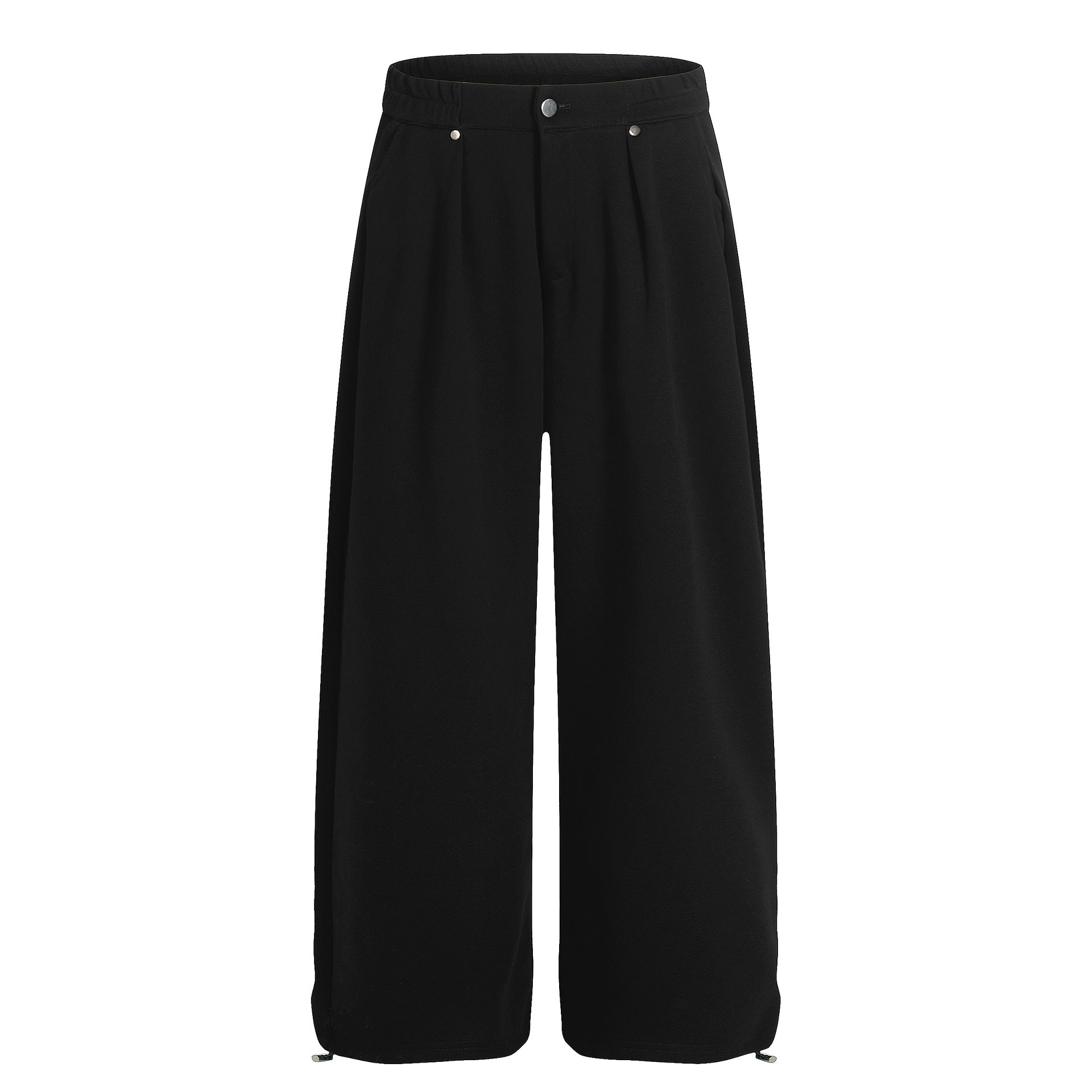 Drape Pleats Wide Leg Sweatpants