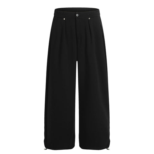 Weite Sweatpants mit drapierten Falten - Schwarz / S