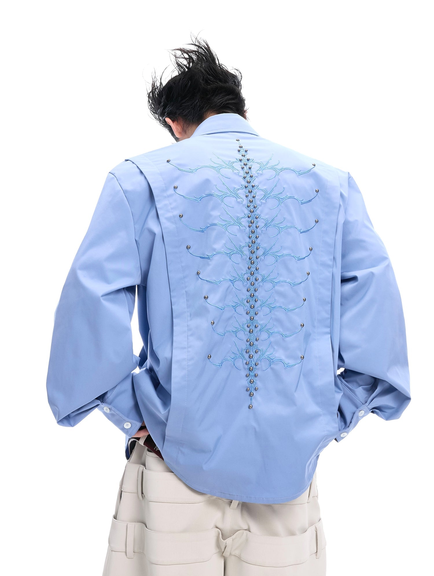 Embroidery Studs Long Sleeve Shirt