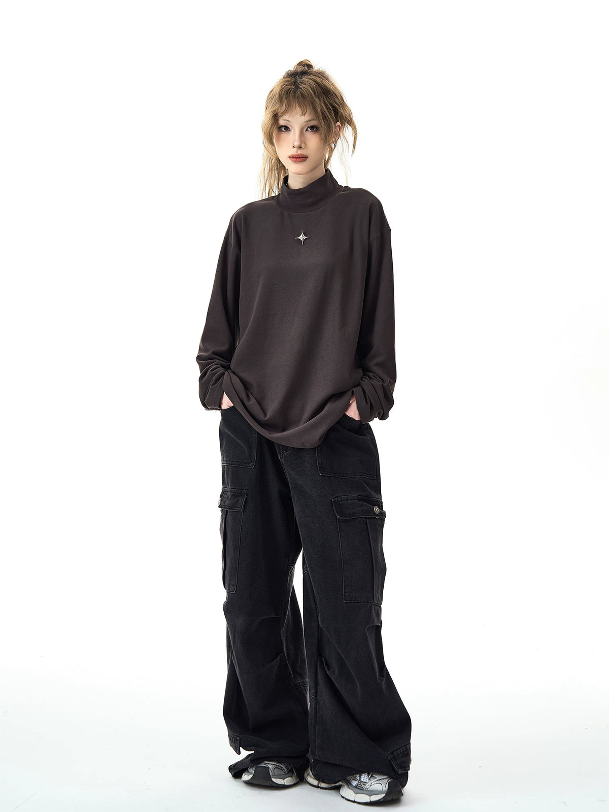 High Neck Long Sleeved T-Shirt
