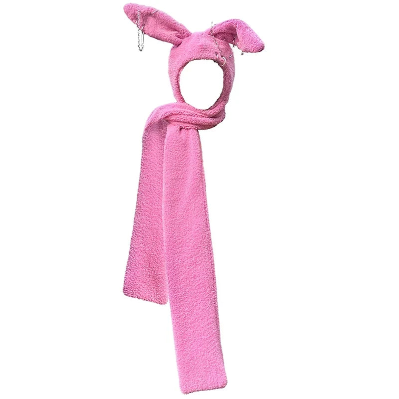 Rabbit Plush Ear Scarf Hat