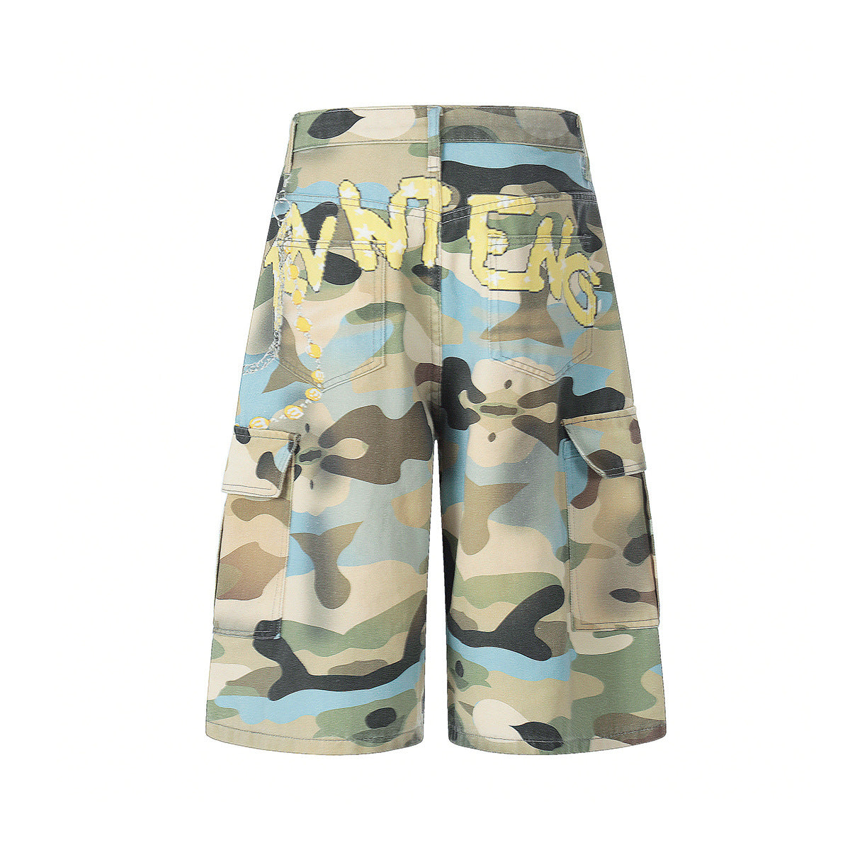 Camouflage Chain Charm Cropped Jort