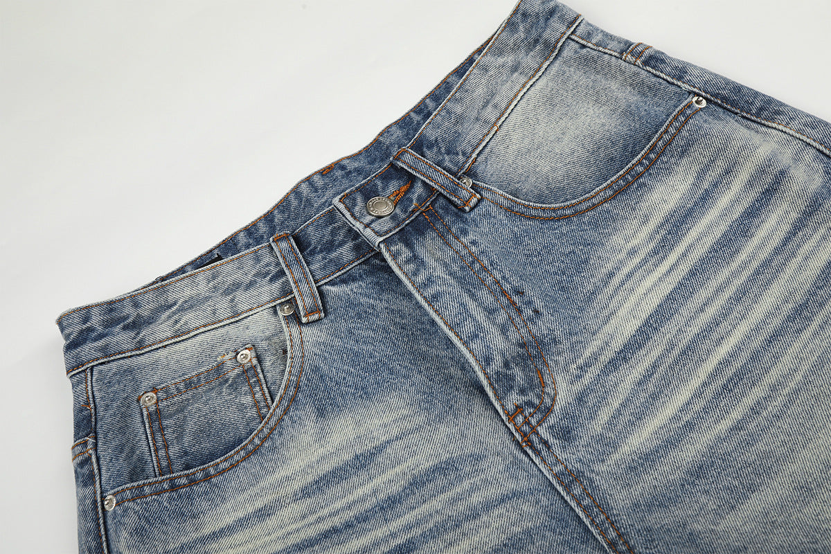 Washed Whisker Denim Jort