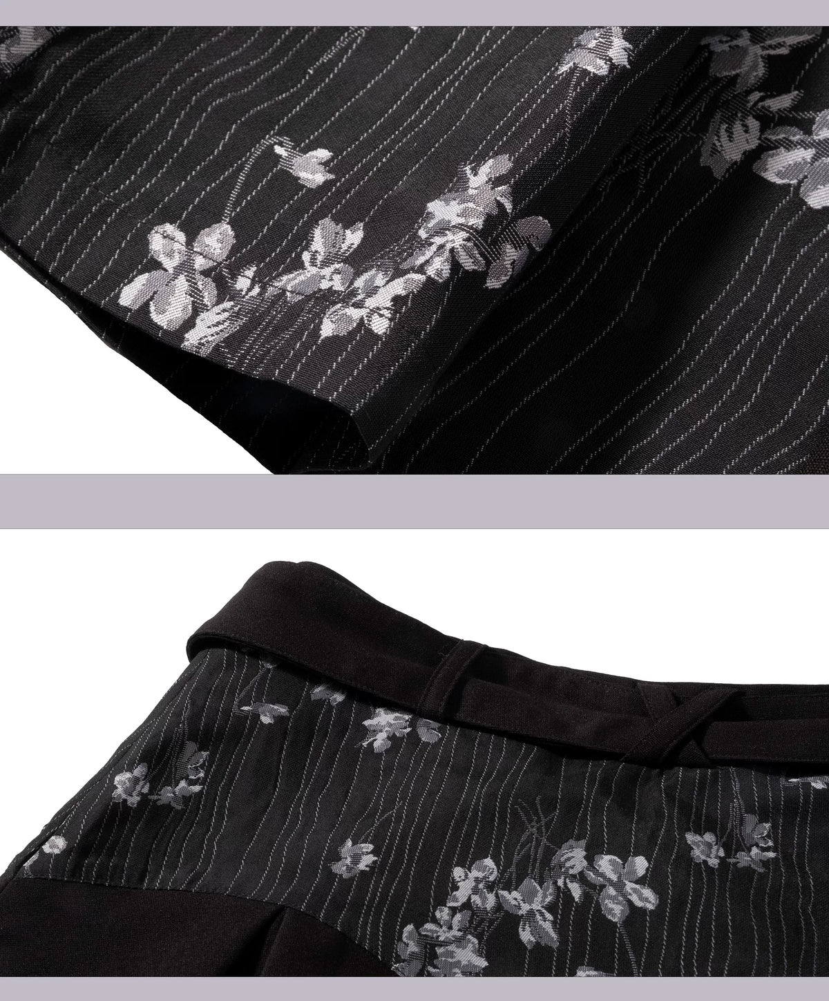 Chinese Style A-Line Jacquard Pleats Short Skirt