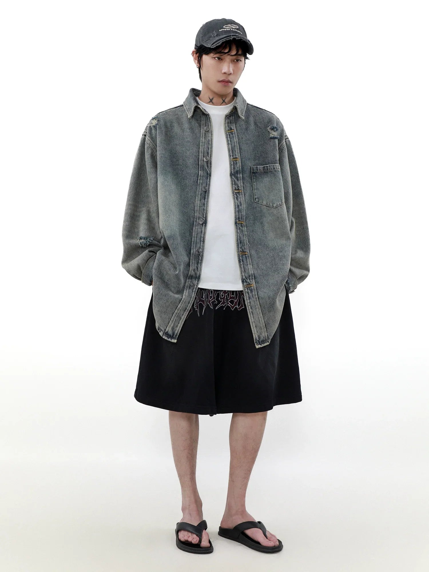 Oversize Denim Long Sleeve Shirt