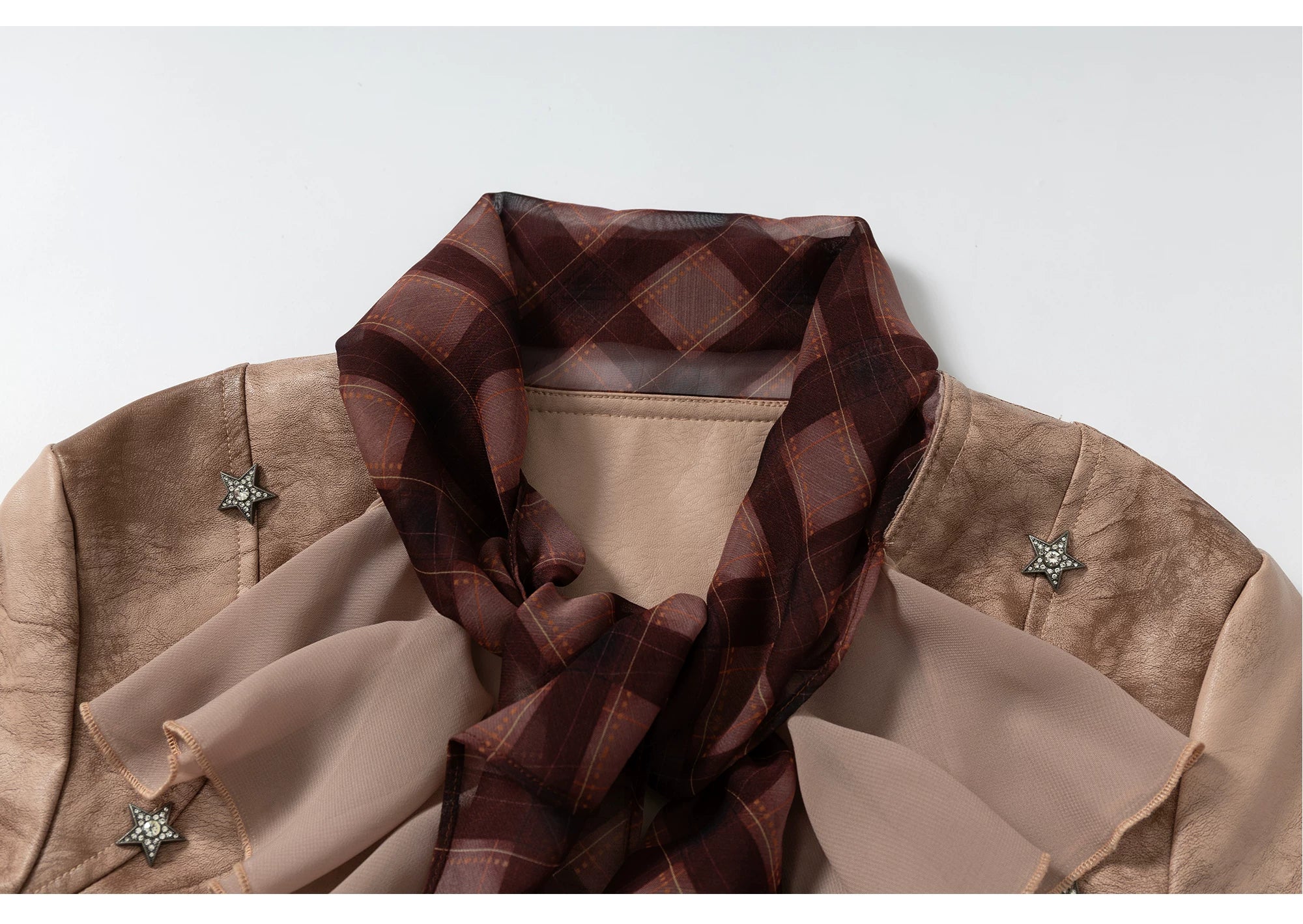 Ruffle Tie-Neck Slim Fit Long Sleeve Shirt