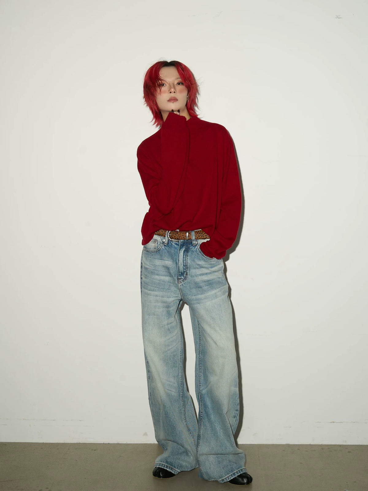 Bottle Neck Oversize Knit Sweater
