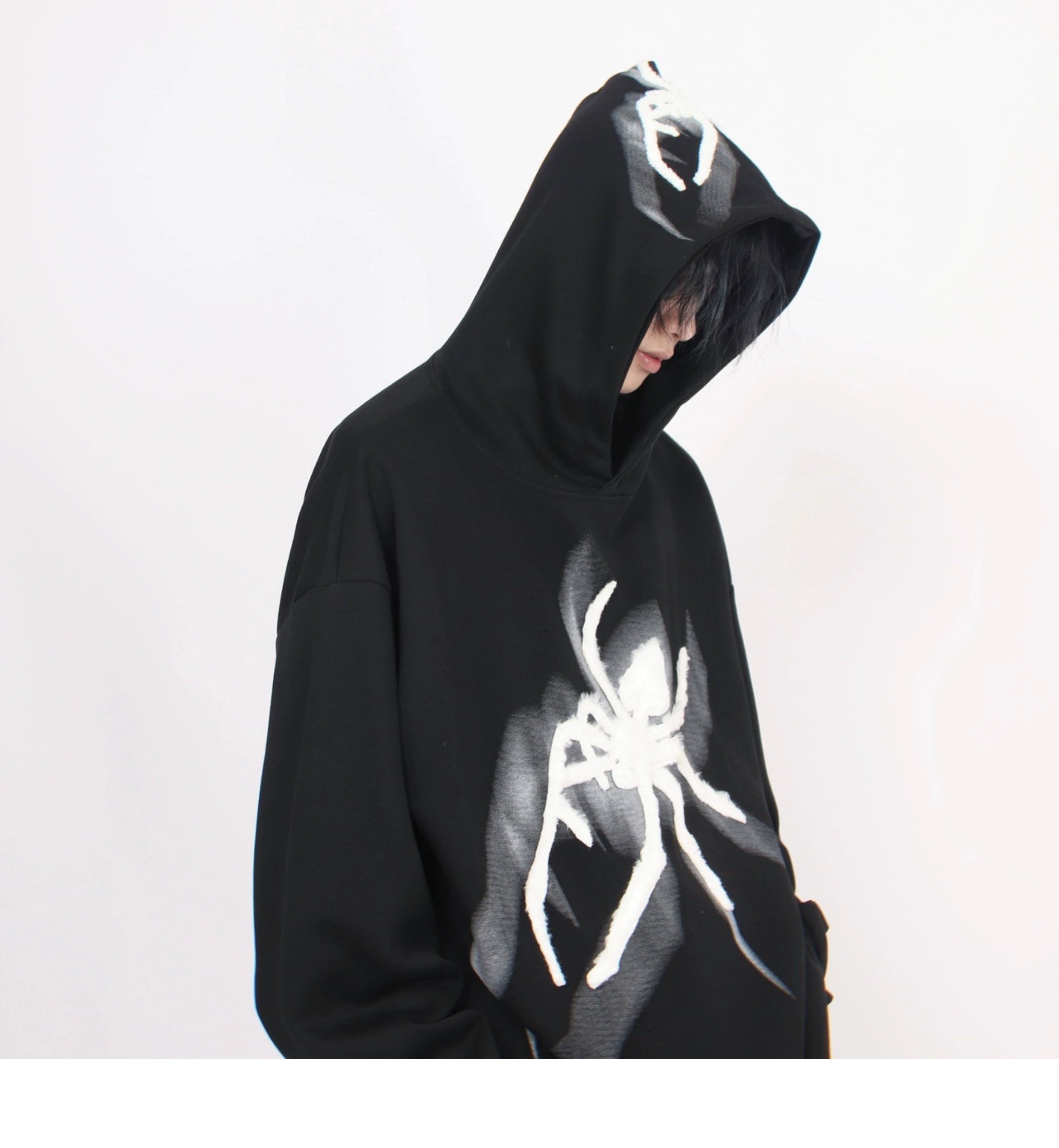 Vintage High Street Spider Embroidery Hoodie