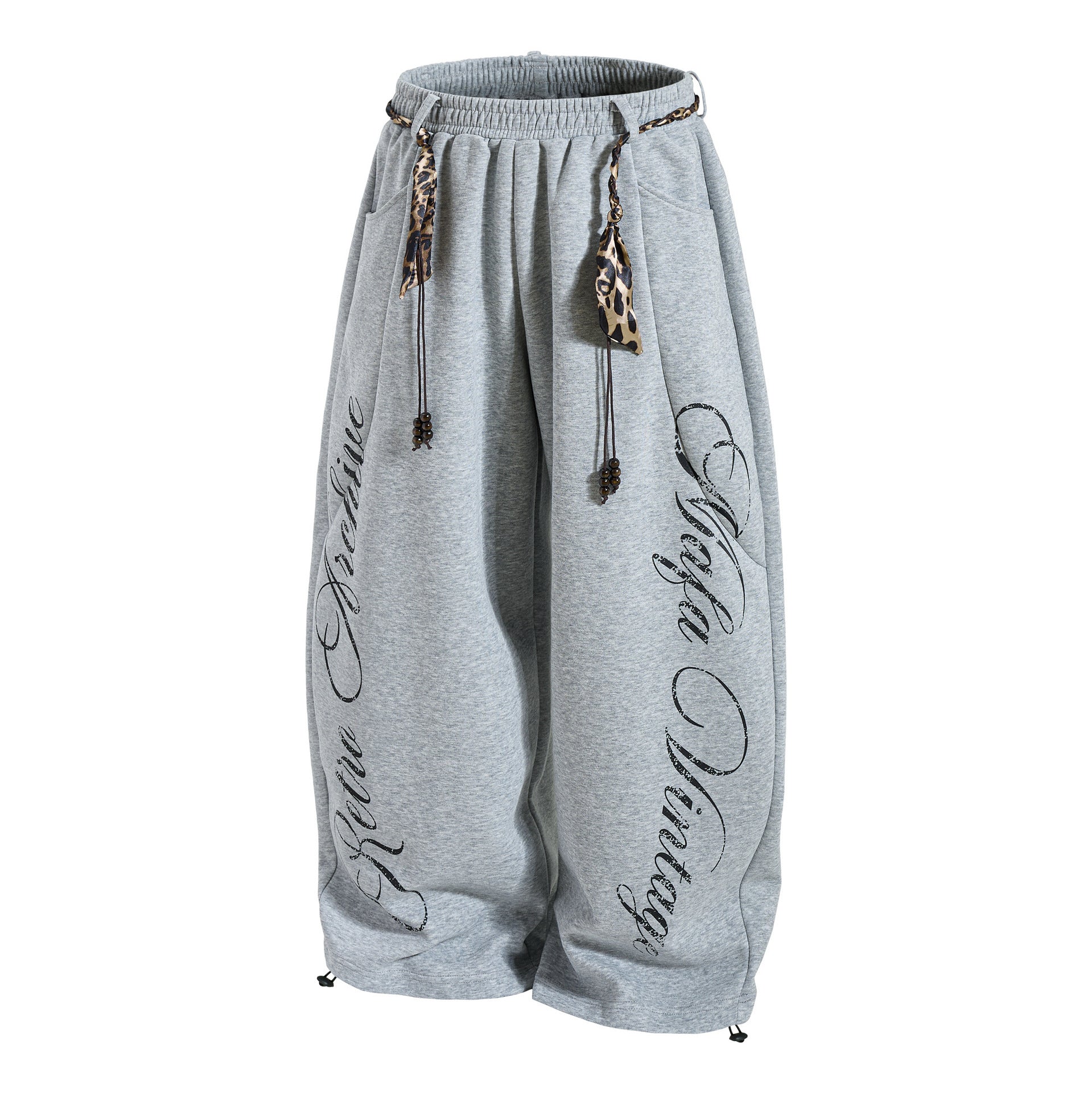 Sporty Curved Wide Leg Pants