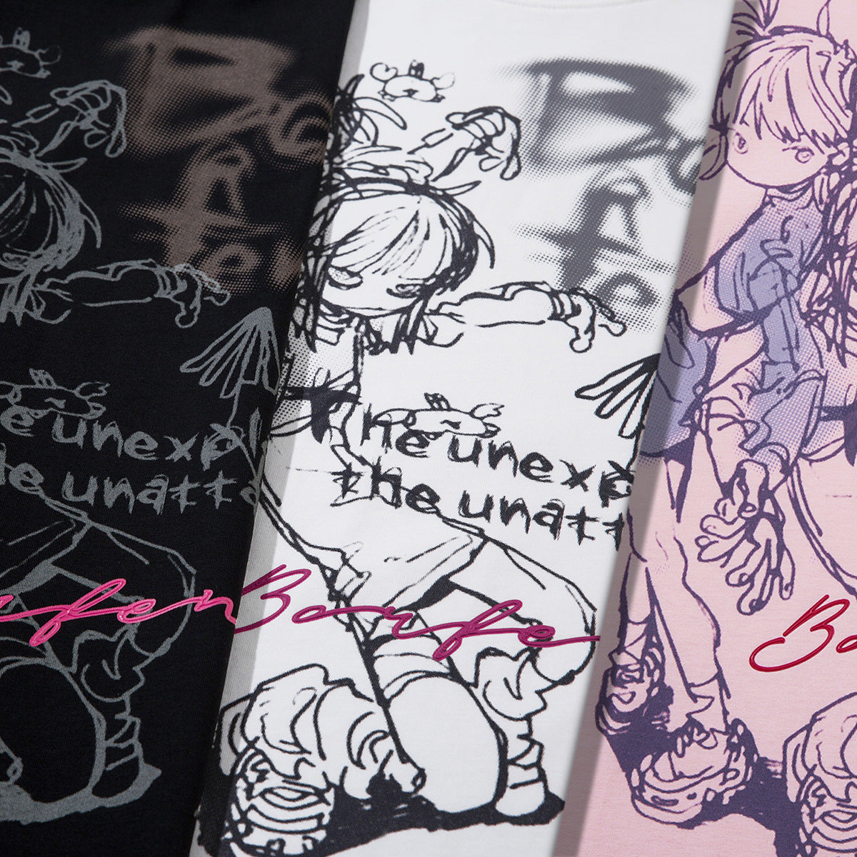 Illustration Graffiti Letter Short Sleeve T-Shirt