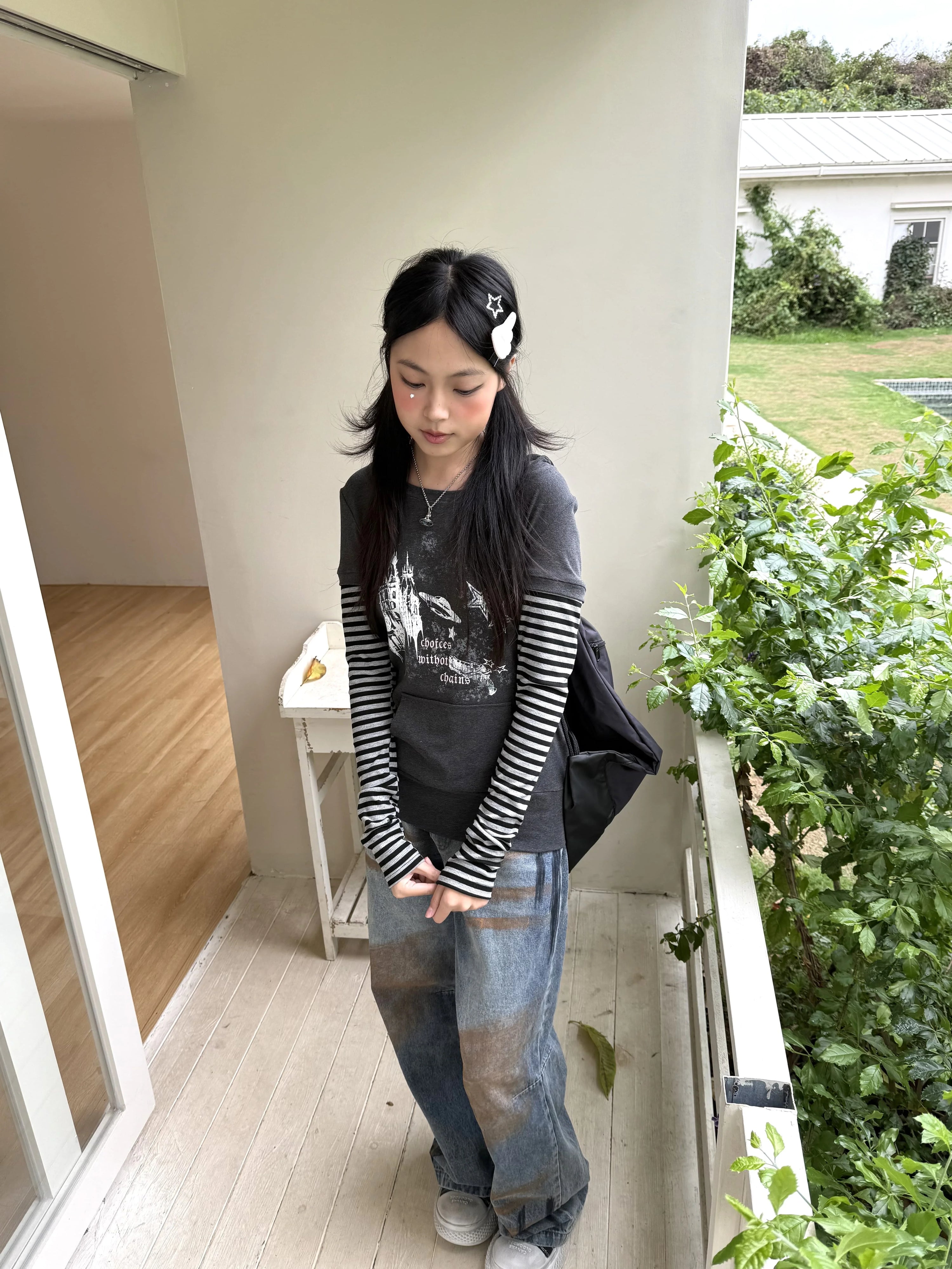 Stripe Patchwork Pullover Hoodie