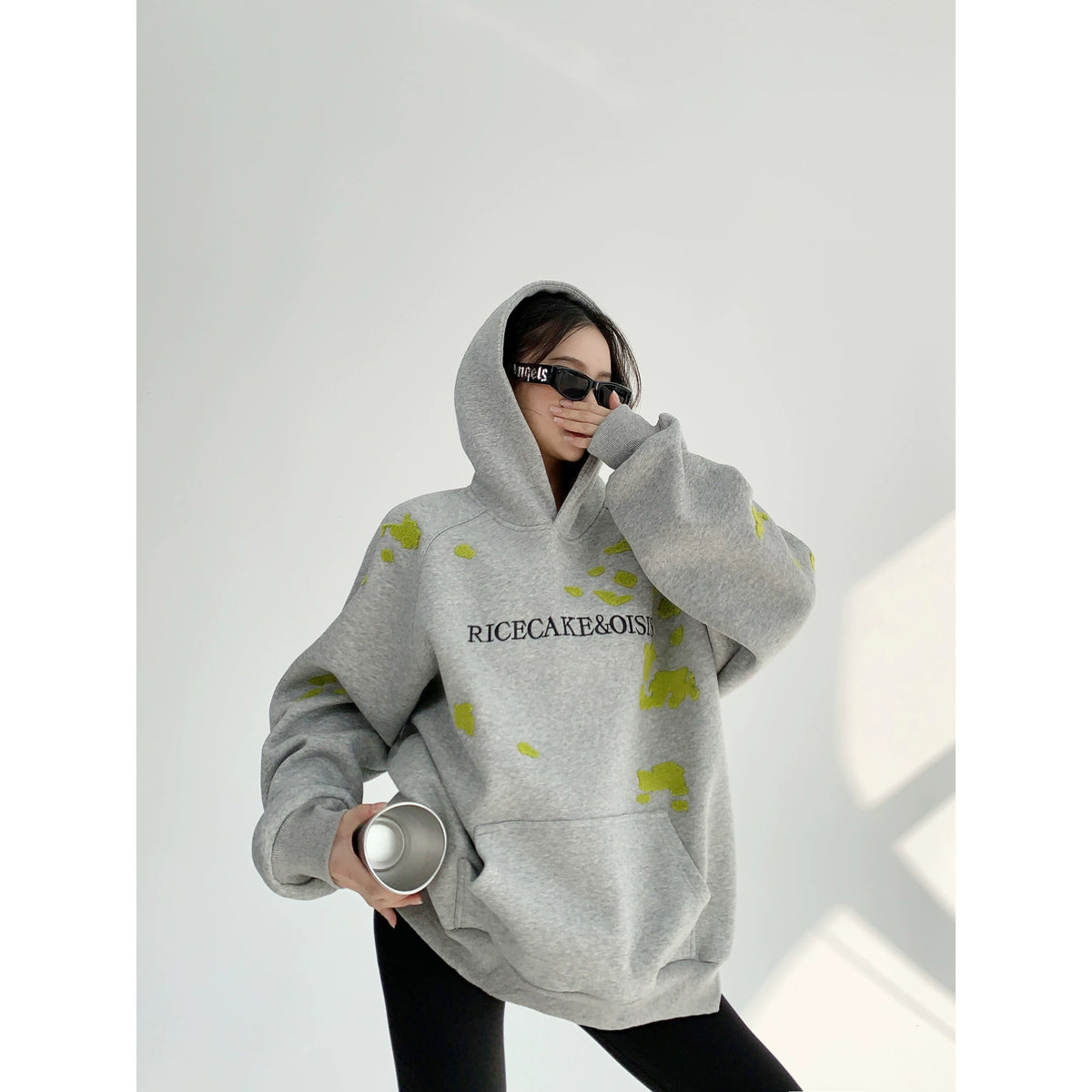 Thick Embroidery Oversized Hoodie