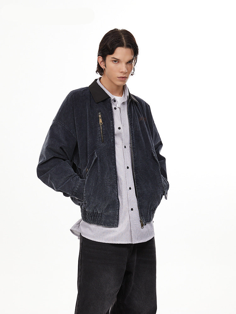 Retro Washed Cargo Denim Jacket