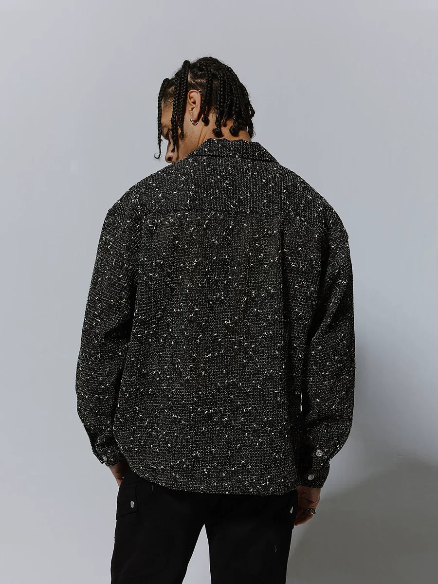 Contrast Stitch Oversize Button-Up Turn-Do