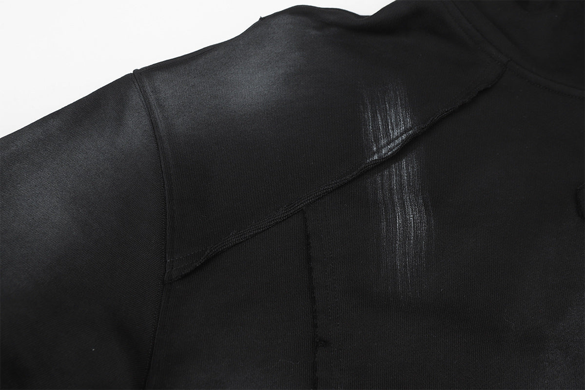 Spray Paint Wash Raw Edge Pullover Hoodie