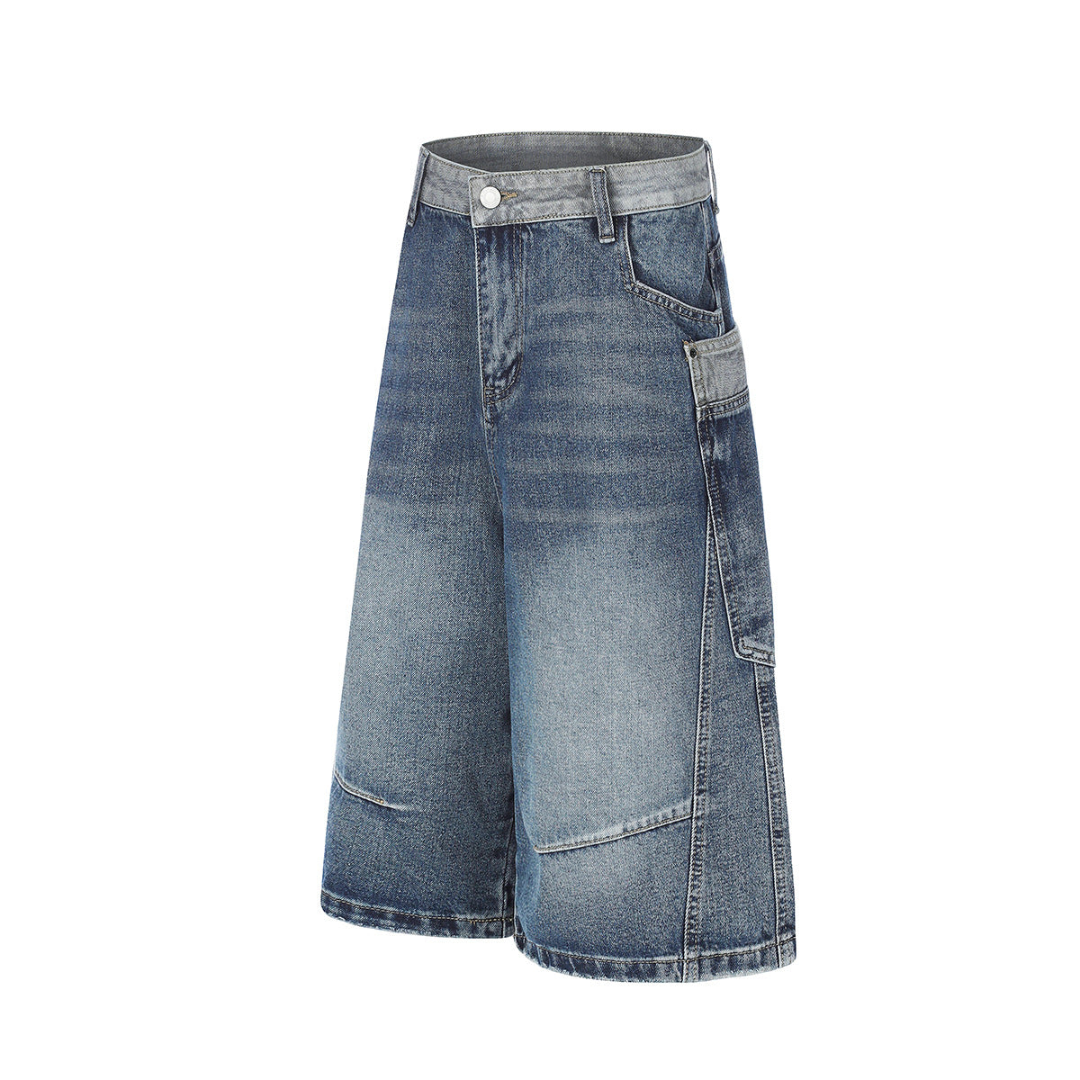 Deconstruction Patchwork Wide Leg Jort