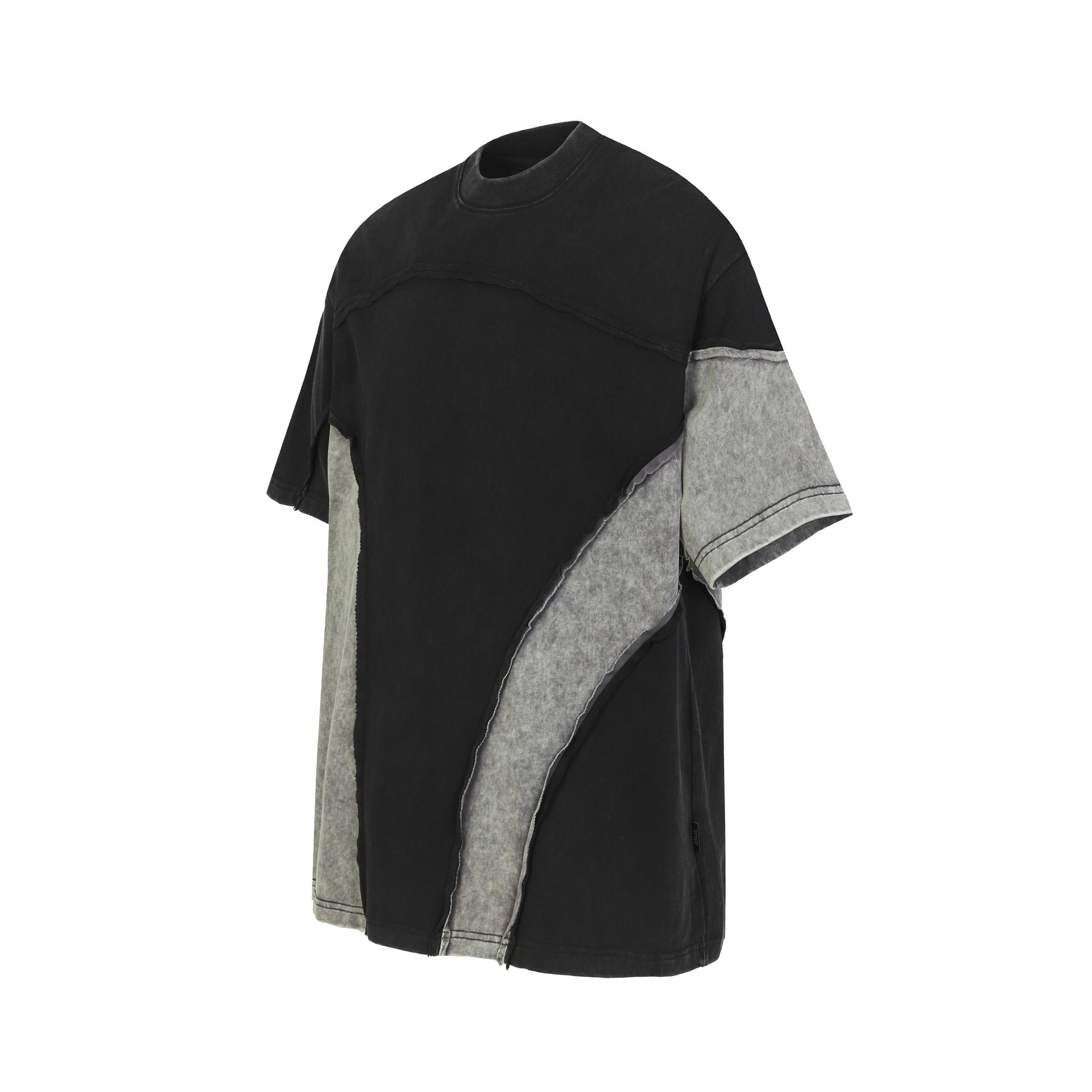 Cotton Wash Raw Edge Oversize Short Sleeve T-Shirt