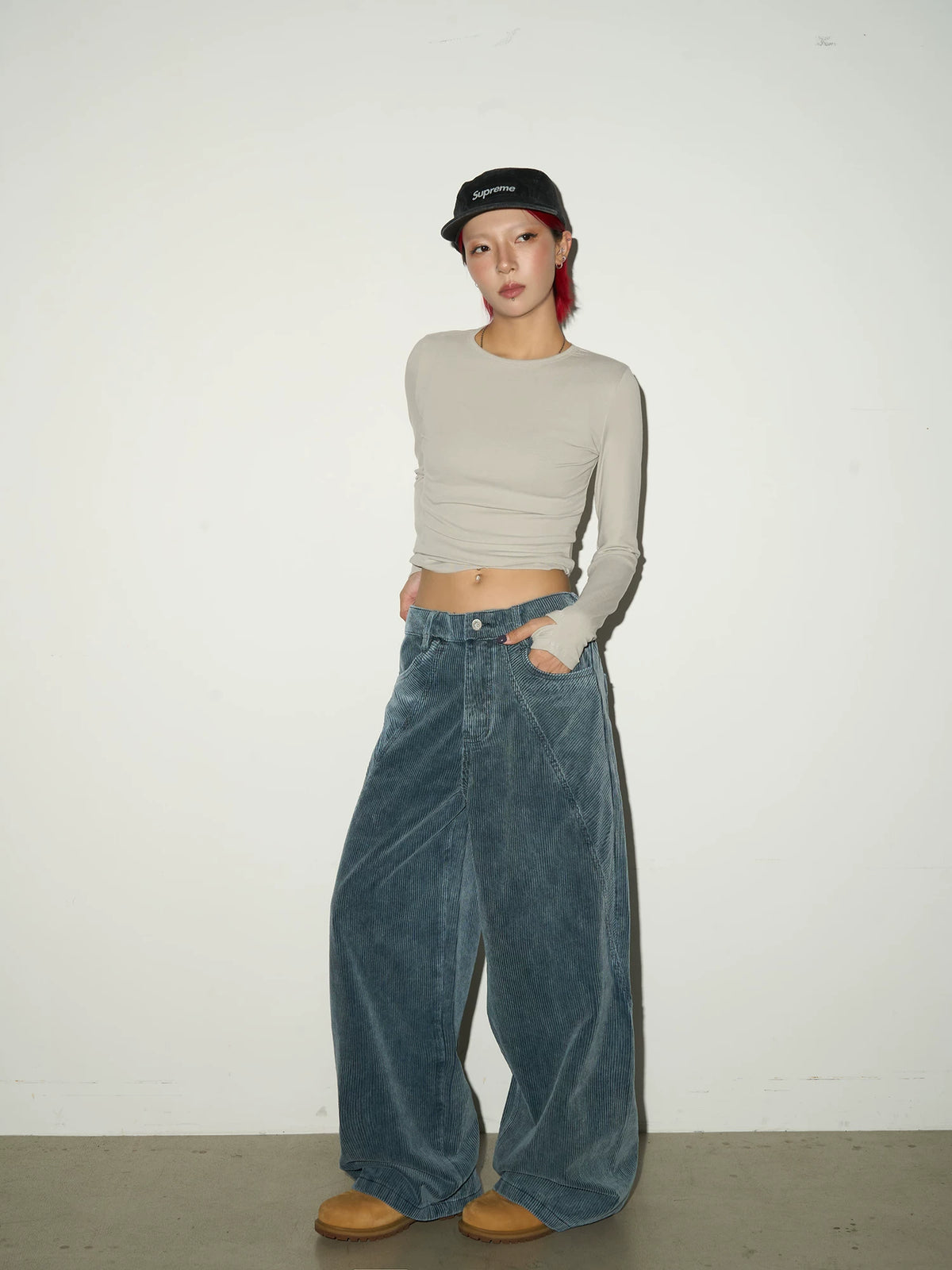 Corduroy High Waist Wide Leg Pants