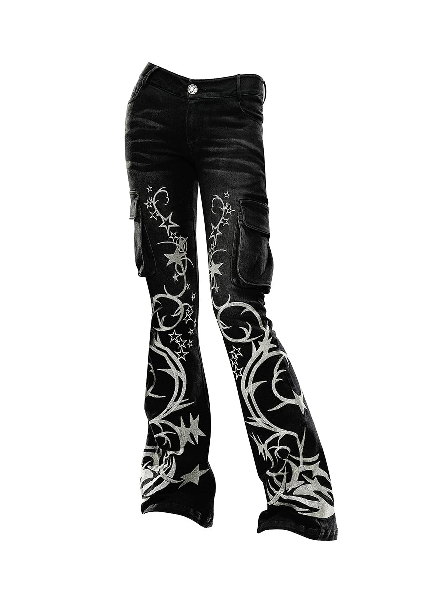 Star Embroidery Denim Jeans